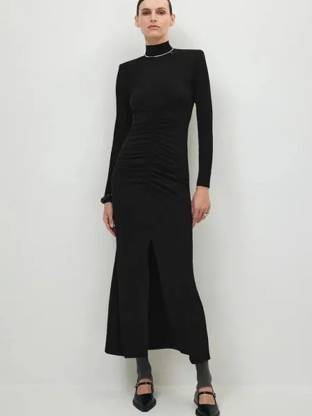 BIZUU rochie drapată BRIDGEE negru