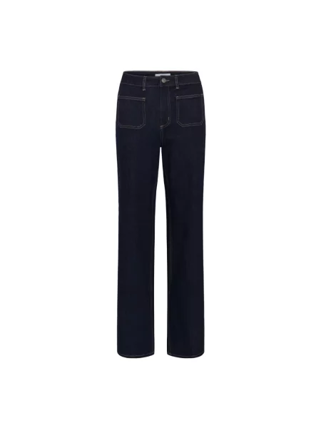 Jeansy straight leg Kaffe niebieskie