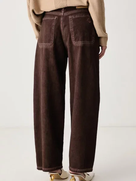 Haveone jeansy wide leg brązowe