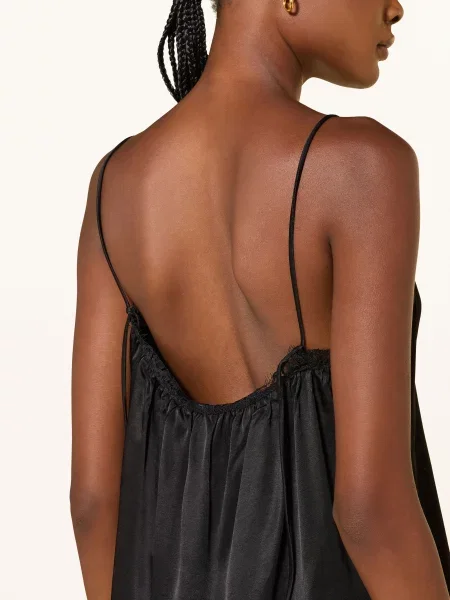 Satynowy top Black Palms czarny