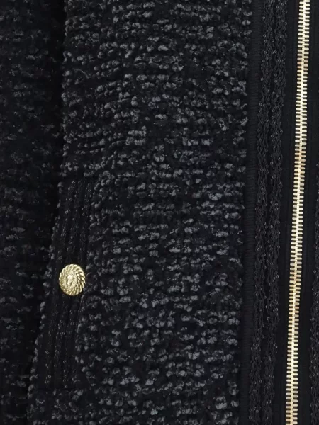 Bouclé geacă Balmain cu paiete negru