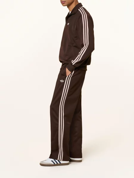 Pruhovaný sportovní kalhoty Adidas Originals růžový