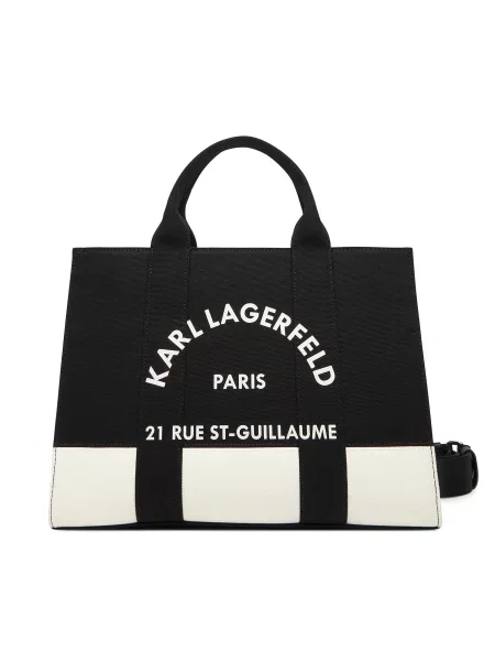 Karl Lagerfeld Pirkinių krepšys Rue ST-Guillaume kremo juoda