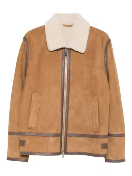 Kožna jakna Dondup smeđa