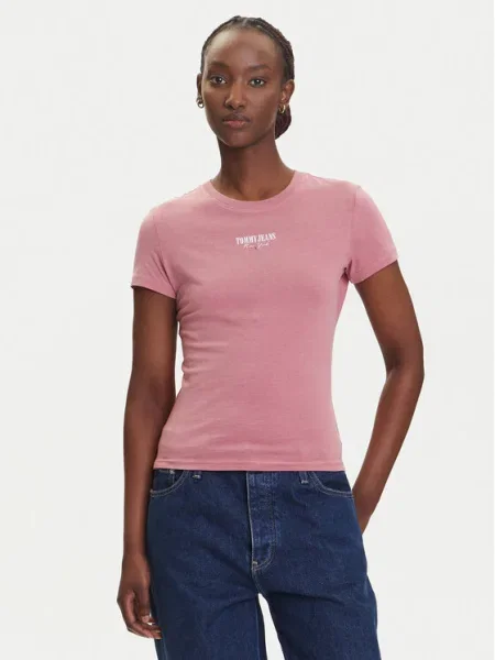 Tommy Jeans Póló Essential rózsaszín