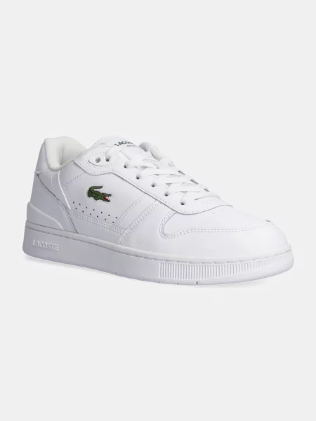 Kožené sneakers boty Lacoste T-Clip Set bílá