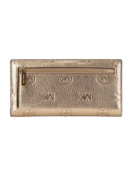Portfel Michael Kors skórzany z logo żółty