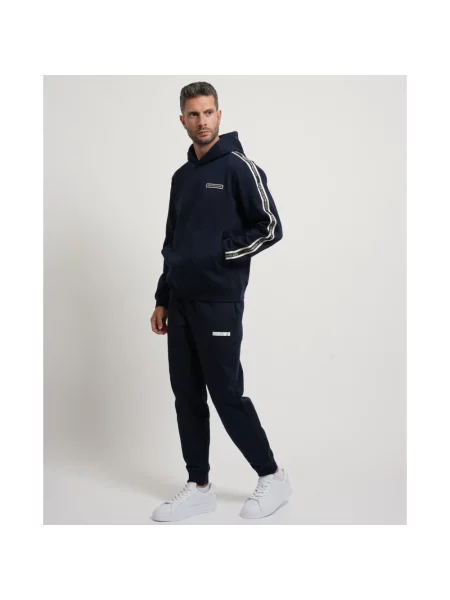 Bluza z kapturem Emporio Armani z kapturem z logo niebieska
