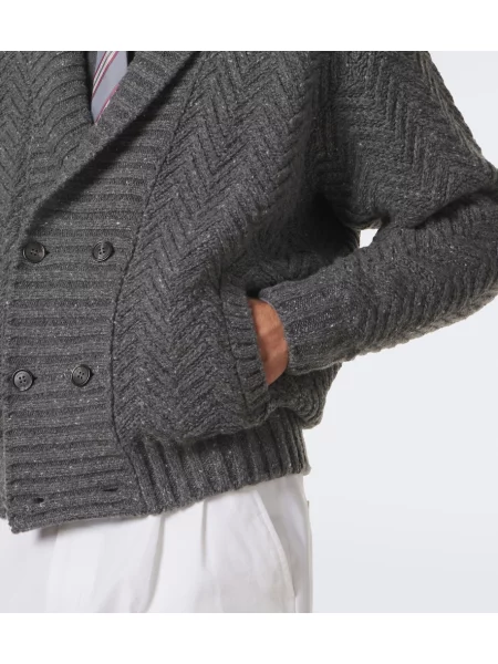 Cardigan Dunhill din cașmir gri