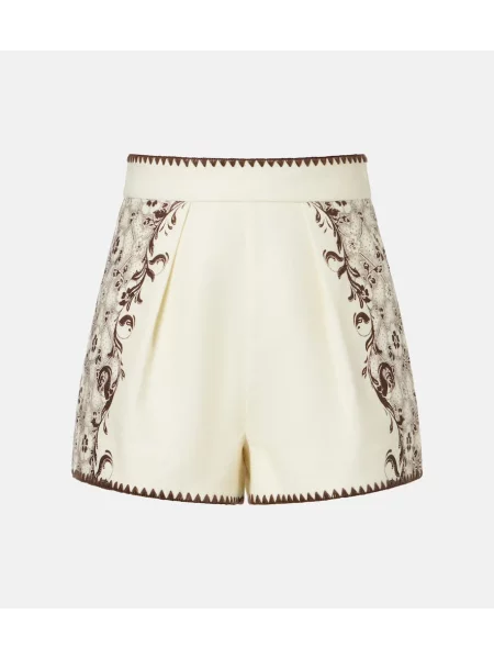 Pantaloni scurți Alemais de in cu imagine bej