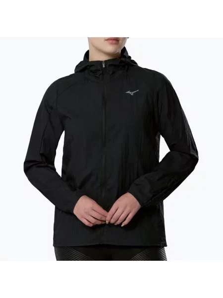 Geacă de alergare pentru femei Mizuno Tech Light Hooded Jacket black negru