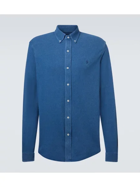 Košile Polo Ralph Lauren se síťovinou modrá