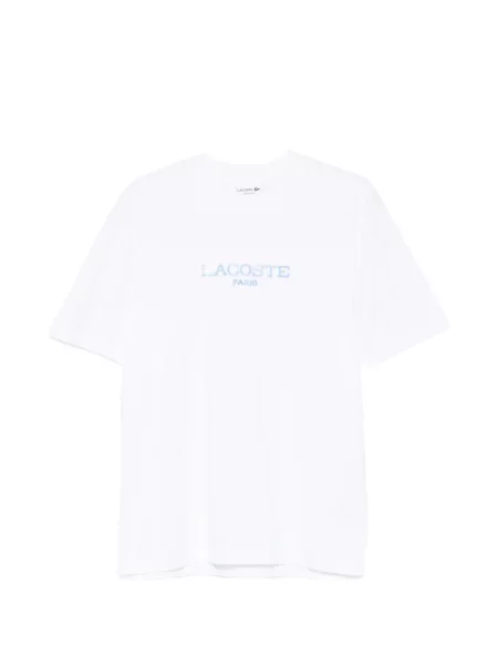 Scurt tricou Lacoste cu imagine alb