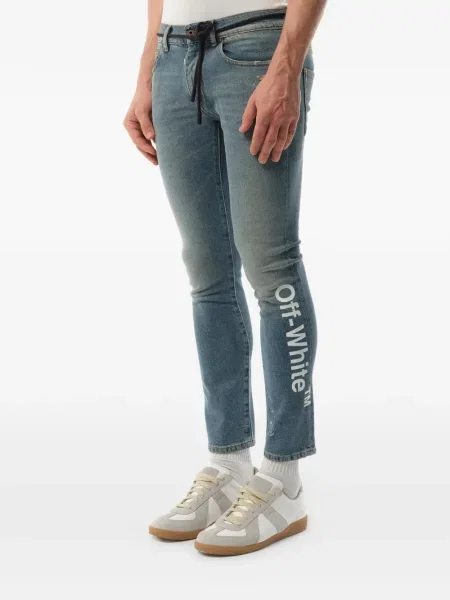 Mršav skinny fit traperice Off-white bijela