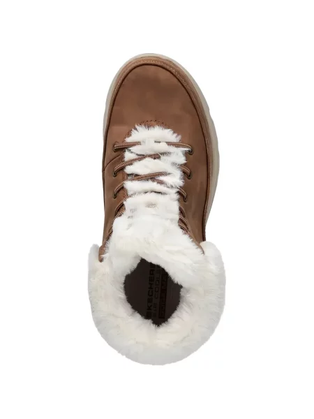 Μποτάκια Skechers με κορδόνια με δαντέλα καφέ