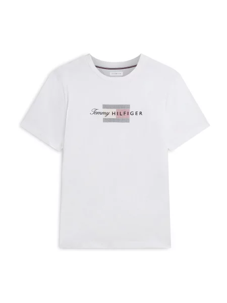 TOMMY HILFIGER Tricou roșu / negru alb