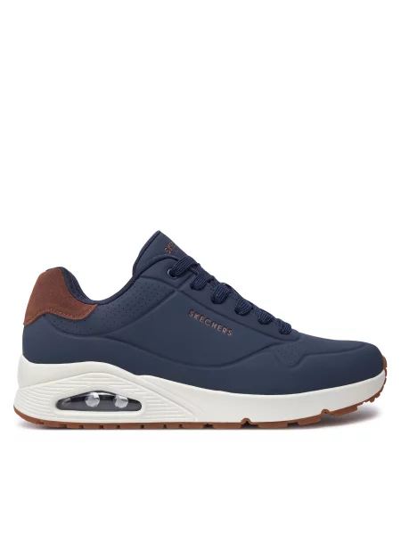 SKECHERS Nizke superge UNO SUITED ON AIR mornarska / konjak modra