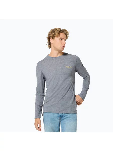 Tricou cu mânecă lungă Super.natural din cașmir melange gri