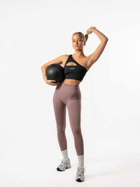 Legginsy bezszwowe z wysokim stanem na fitness – różowy czerwone