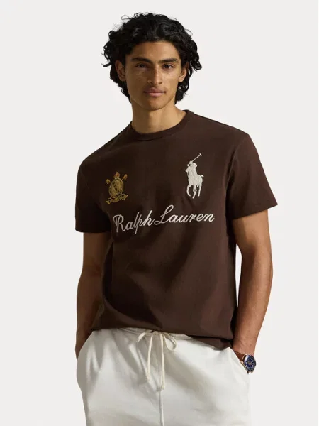 Поло тениска Polo Ralph Lauren кафяво
