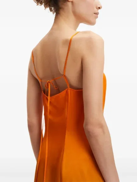 Rochie Samsøe Samsøe de mătase cu gradient de costum portocaliu