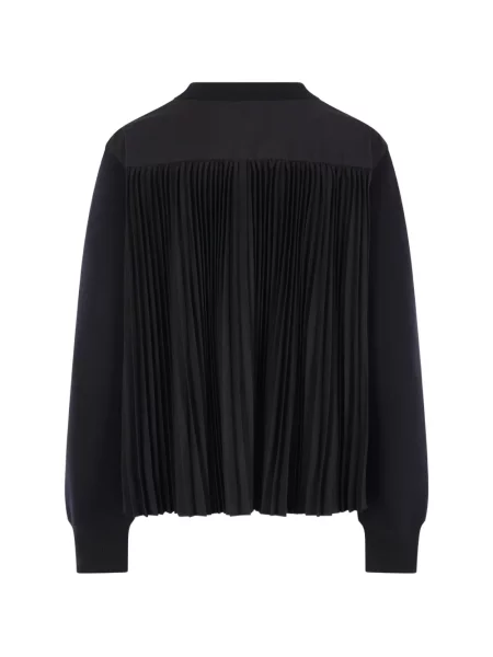 Pulover Sacai cu decolteu rotund negru
