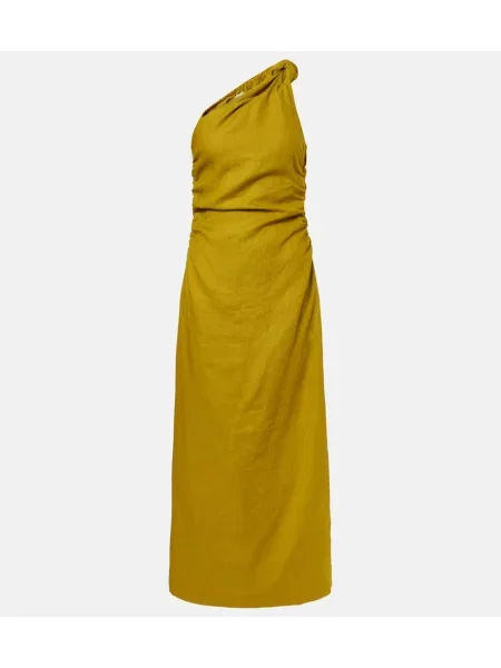 Rochie midi Faithfull de in până la genunchi cu un umăr gol verde