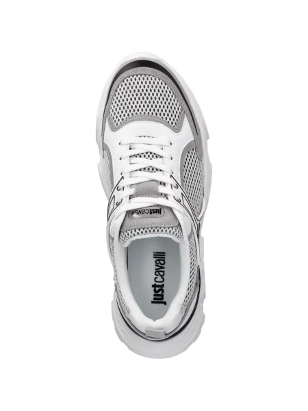 Sneakerși Just Cavalli cu imagine alb