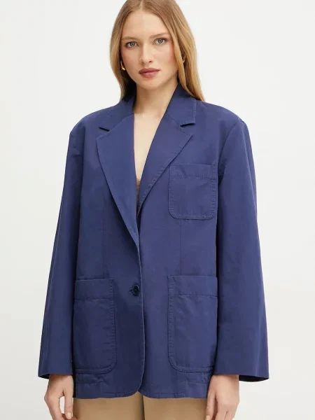 Weekend Max Mara sacou bleumarin un singur rând de uni