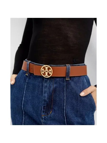 Pasek Tory Burch skórzany dwustronny czarny
