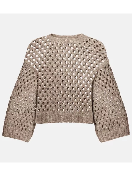 Pulover Brunello Cucinelli tricotate maro