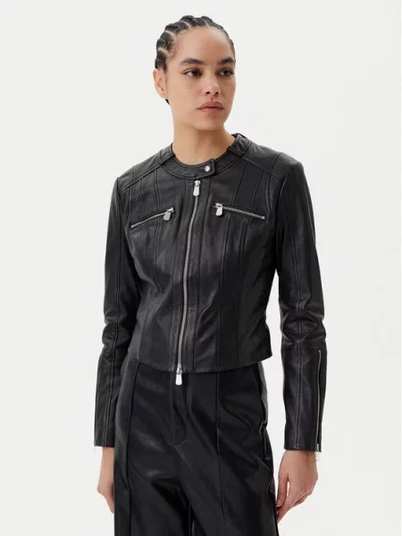 PINKO Шкіряна куртка Borderline Biker чорний