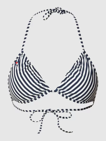 Top Tommy Hilfiger w paski z nadrukiem granatowy