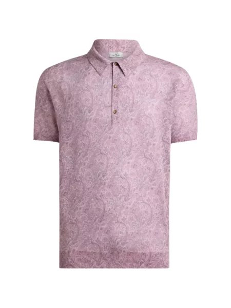 Tricou polo Etro cu model floral violet