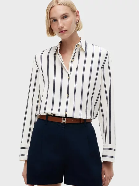 Рубашка Tommy Hilfiger в полоску белая