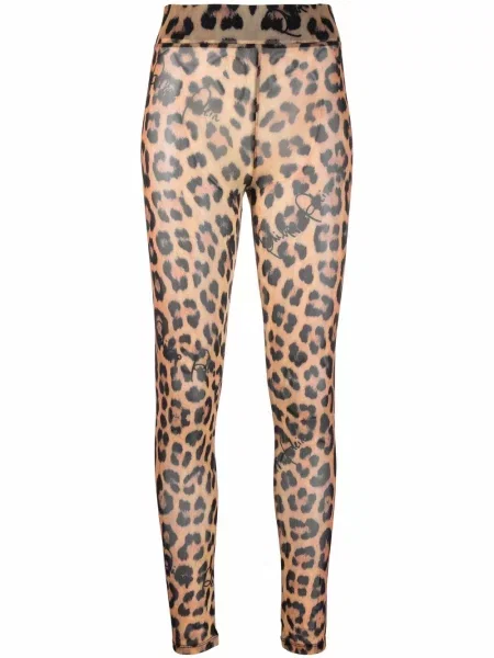Leggings Philipp Plein cu imagine cu model leopard transparente negru