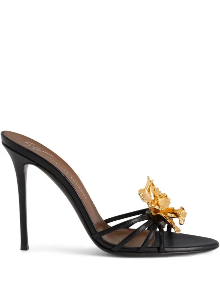 Sandale Giuseppe Zanotti cu model floral negru