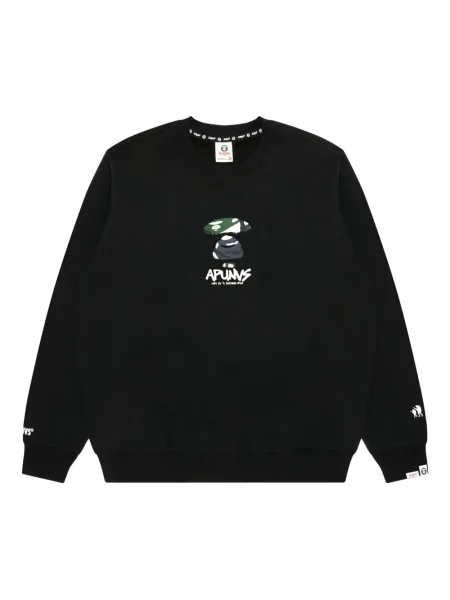 Hanorac crewneck Aape By A Bathing Ape cu imagine negru