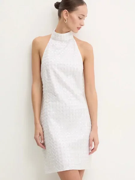 Rotate rochie mini drept alb