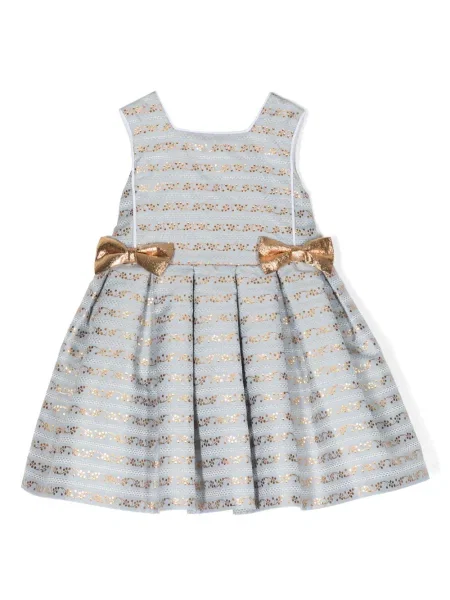 Pletená obleková bunda Ombre s mašlí modrá