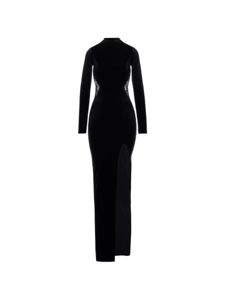 Rochie maxi Roserry de catifea negru