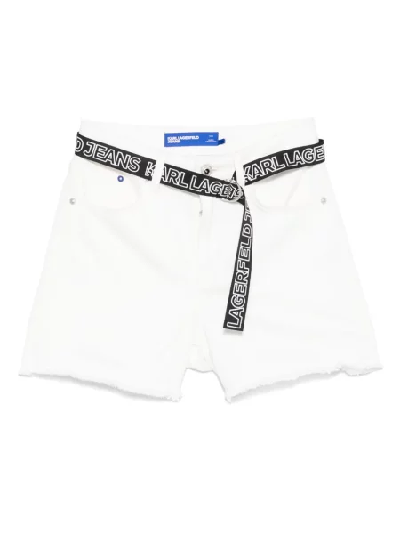 Pantaloni scurți din denim Karl Lagerfeld Jeans alb