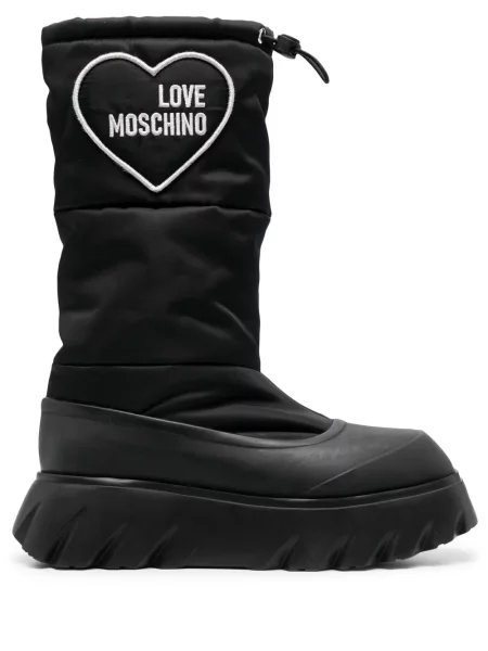 Pantofi Love Moschino cu motiv cu inimi negru