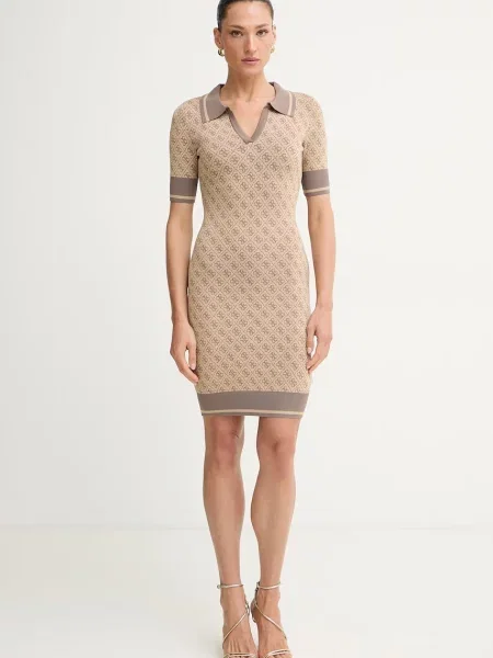 Guess rochie cu vâscoză LISE bej