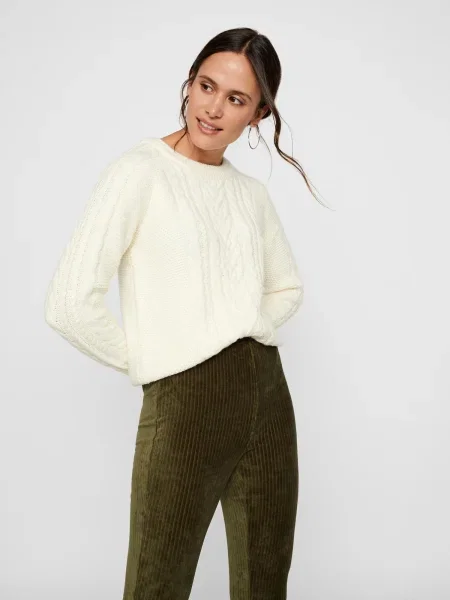 Vero Moda Petite Pulover VMPRIYA natural alb