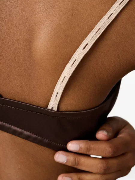 Sutien Miu Miu din satin maro