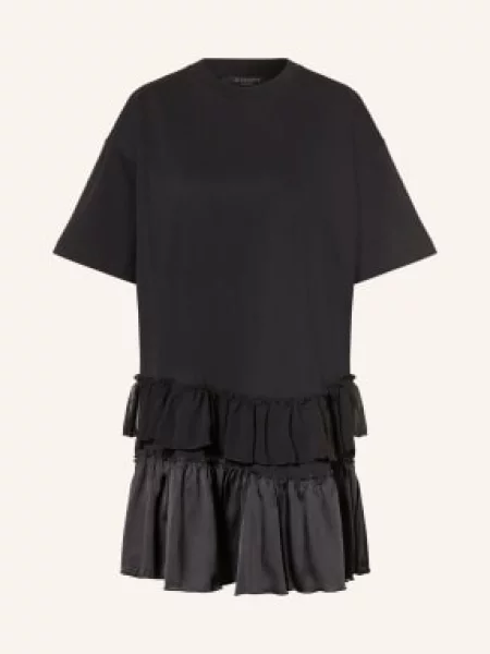 Allsaints Sukienka Z Dżerseju Feyre Z Mieszanką Materiałów schwarz czarna