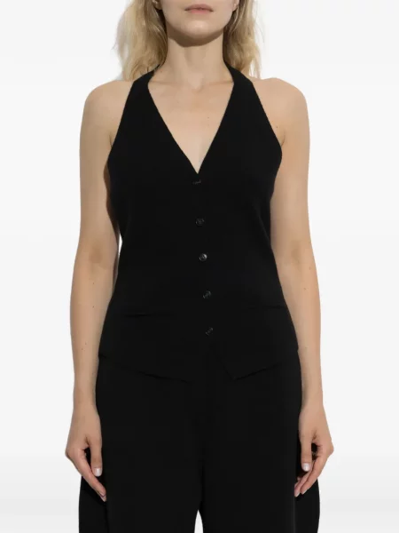 Top Lisa Yang cu gât halter negru