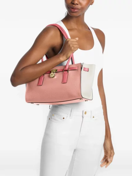 Geantă shopper Michael Kors din piele roz