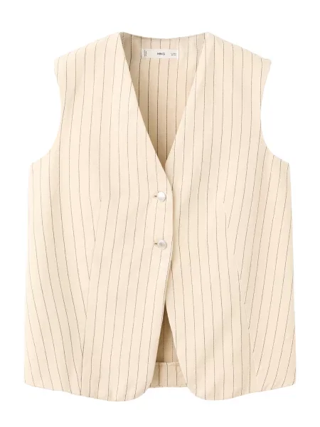 MANGO Vestă de costum TONY negru / murdar alb